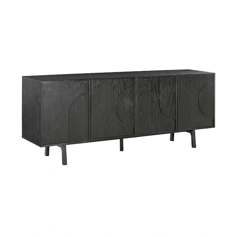 Aparador Consola de 79 Pulgadas con 4 Puertas, Negro