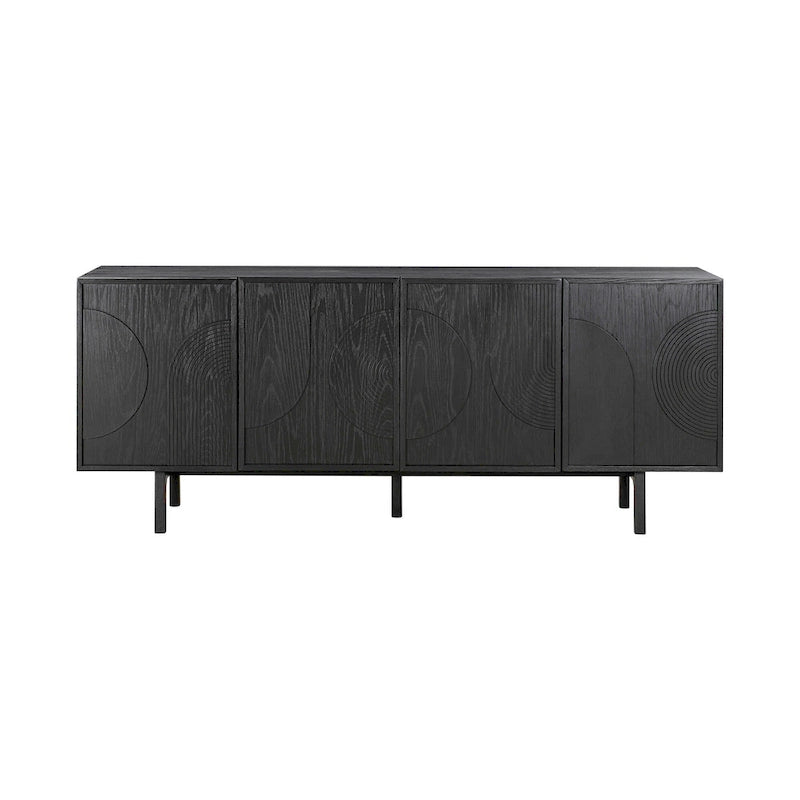 Aparador Consola de 79 Pulgadas con 4 Puertas, Negro