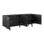 Aparador Consola de 79 Pulgadas con 4 Puertas, Negro