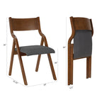 Sillas de comedor plegables tapizadas de 2 piezas, sillas de madera que ahorran espacio - Paquete de 2