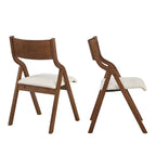 Sillas de comedor plegables tapizadas de 2 piezas, sillas de madera que ahorran espacio - Paquete de 2