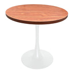 Mesa de comedor redonda Bristol 36 para 4 con tablero de MDF y base moderna de hierro blanco para cocina y comedor