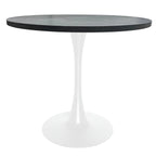Mesa de comedor redonda Bristol 36 para 4 con tablero de MDF y base moderna de hierro blanco para cocina y comedor