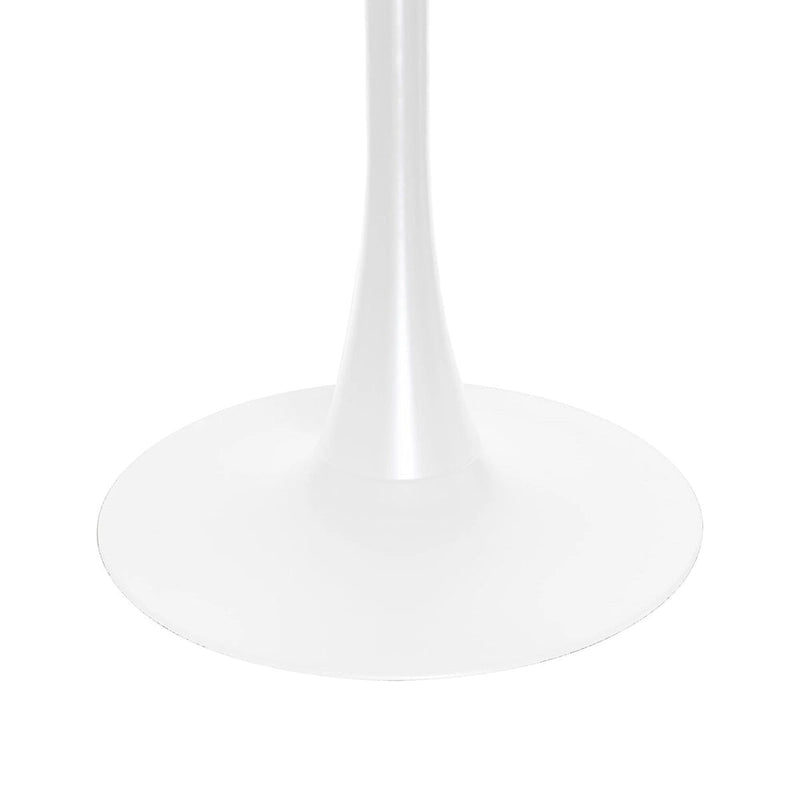 Mesa de comedor redonda Bristol 36 para 4 con tablero de MDF y base moderna de hierro blanco para cocina y comedor