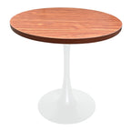 Mesa de comedor redonda Bristol 36 para 4 con tablero de MDF y base moderna de hierro blanco para cocina y comedor