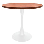 Mesa de comedor redonda Bristol 36 para 4 con tablero de MDF y base moderna de hierro blanco para cocina y comedor