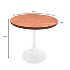 Mesa de comedor redonda Bristol 36 para 4 con tablero de MDF y base moderna de hierro blanco para cocina y comedor