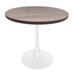 Mesa de comedor redonda Bristol 36 para 4 con tablero de MDF y base moderna de hierro blanco para cocina y comedor