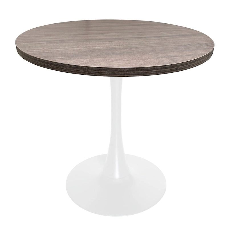 Mesa de comedor redonda Bristol 36 para 4 con tablero de MDF y base moderna de hierro blanco para cocina y comedor