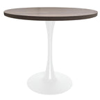 Mesa de comedor redonda Bristol 36 para 4 con tablero de MDF y base moderna de hierro blanco para cocina y comedor