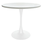 Mesa de comedor redonda Bristol 36 para 4 con tablero de MDF y base moderna de hierro blanco para cocina y comedor